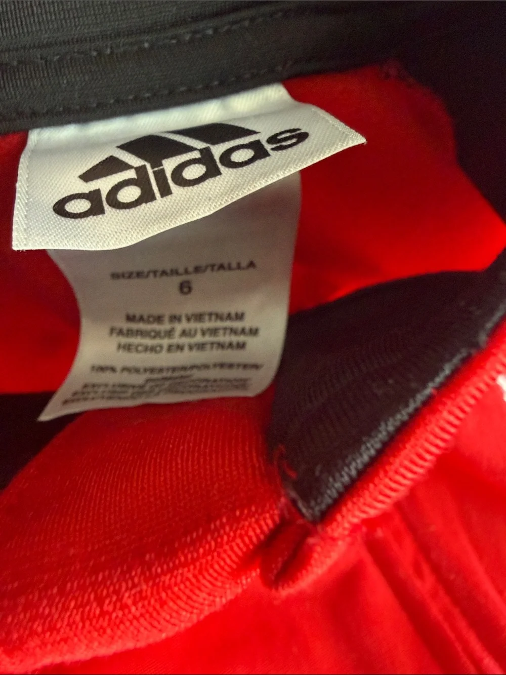adidas Red Track Jacket with White Shoulder Stripes
